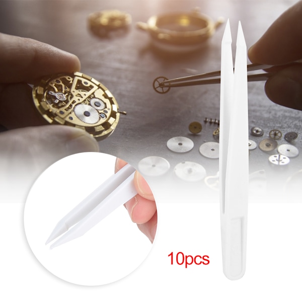 10 st/set isolering Plastpincett med hög precision Klocka Reparation Clip Tool