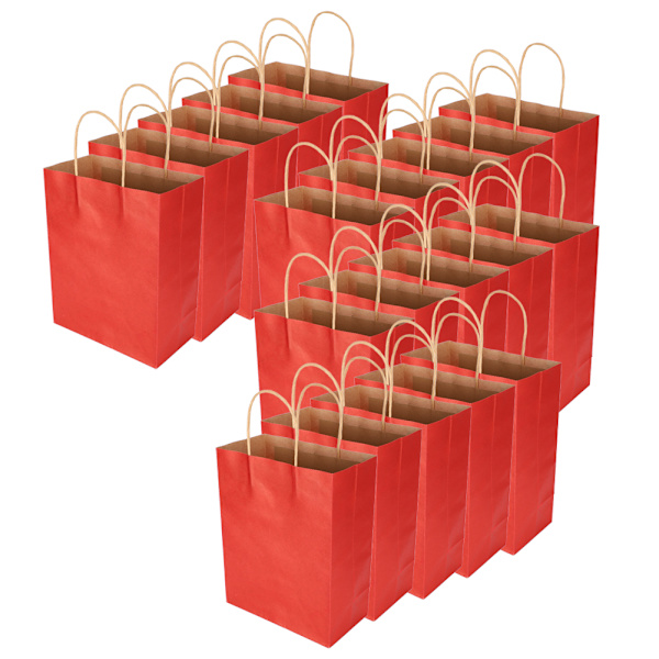 Ympäristöystävällinen kannettava paperikassi Kauppa Vaatepakkaus Lahjakassi (M 21 x 11 x 27,5 cm)(Tummanpunainen)