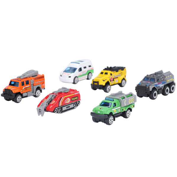6 kpl 1:64 metallista valmiiksi valettuja ajoneuvoja, simuloituja hienoja automalleja, lelujen kokoelma, lahja lapsille