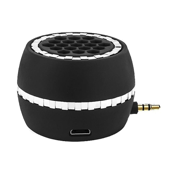 Bärbar trådlös högtalartelefon Extern Universal 3,5 mm jack mini ljudbox Black