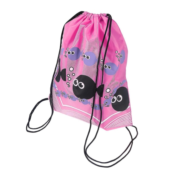Vandtæt rygsæk med snoretræk til børn teenager (fisk Pink)