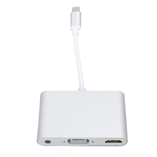 USB-C-telakointiasema USB-C - HD-multimedialiitäntä VGA 3,5 mm äänensiirtotelakointiasema Hopea