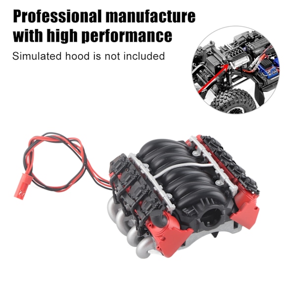 V8 1/10 RC Simulert Motordeksel Kjøler Motorvifte Universal Tilbehør for Trx4/scx10/scx10II