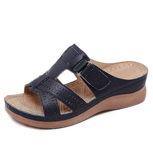 Ortopædiske Platform Sandaler til Kvinder - Brune Åbne Tå Slippers