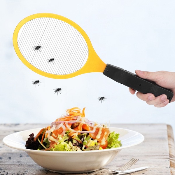 Batteridrevet Elektrisk Fluesmekker Bug Zapper Racket Insektdreper (gul)