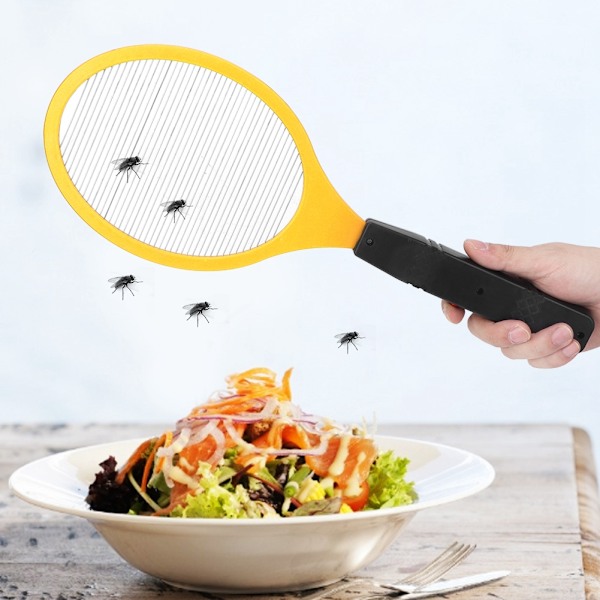 Sladdlös batteriström Elektrisk flugmyggsmällare Bug Zapper Racket Insects Killer (gul)