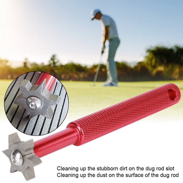 Humanized Golf Club Groove Sharpener Tool Accessory with Tail Hanging Rope Hole Red