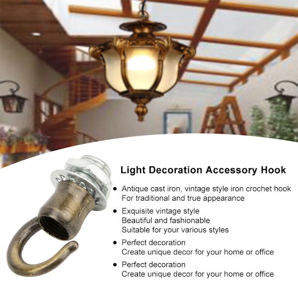 10 stk Sinklegering Åpningslykt Lyskrone Henge Ring Krok Lys DIY Dekor Tilbehør Grønn Bronse