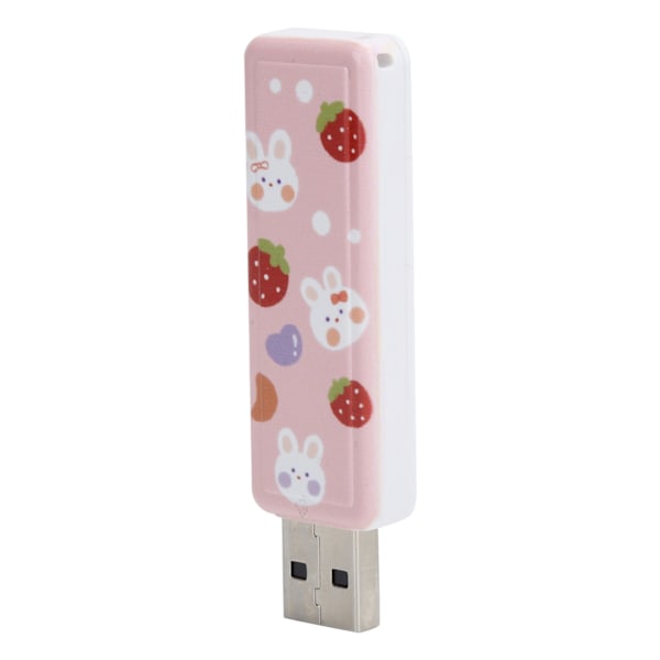 U Disk PushPull USB2.0 Minne Bil Flash Drive Datortillbehör Jordgubbskanin Mönster (128GB)