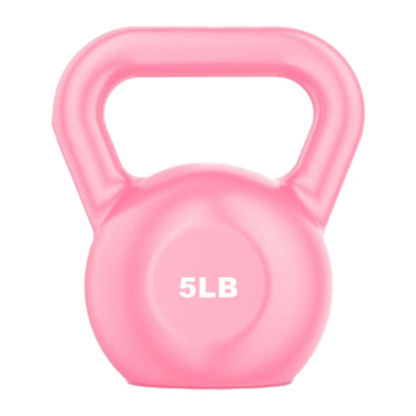 PE Kettlebell vikt för män kvinnor för träning Styrketräning Funktionell kondition Plyometrics Rosa 5LB