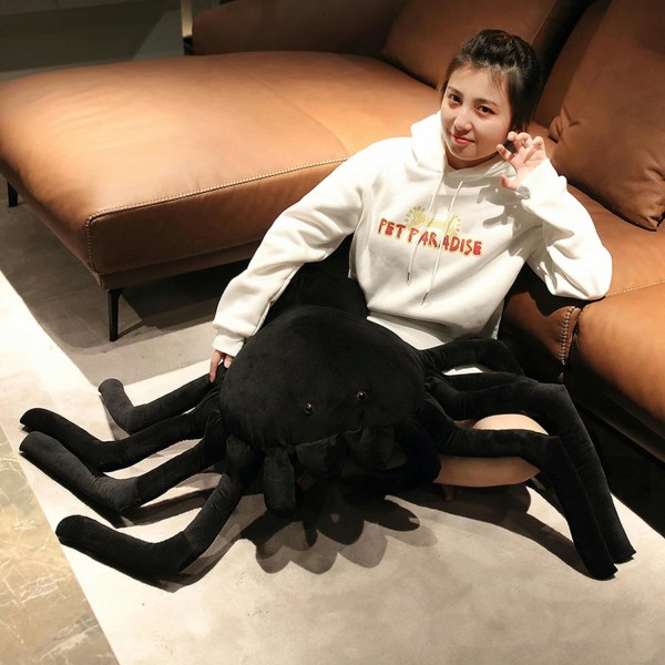 Black Spider Plush Animal Sofa Kontordekor - 20x30 cm