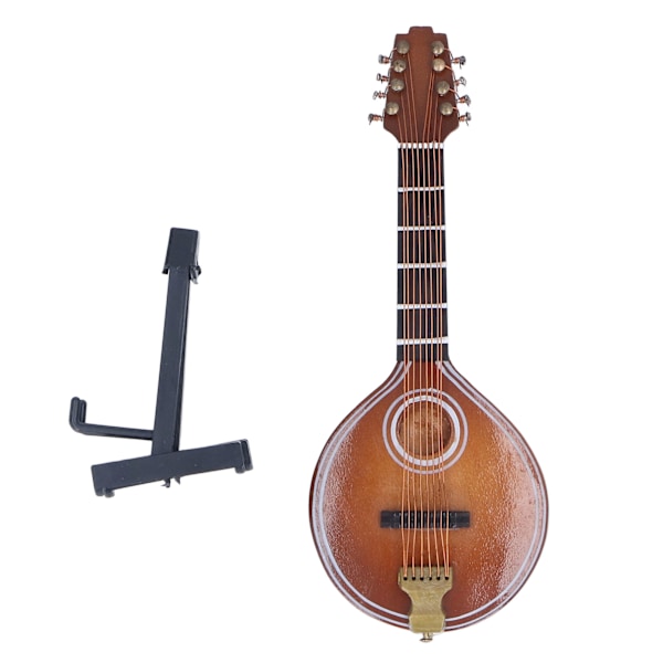 Mini Mandolin Instrument Utrymmesbesparande Elegant Handgjord 8 Strings Mandolin Modell för presenter Heminredning