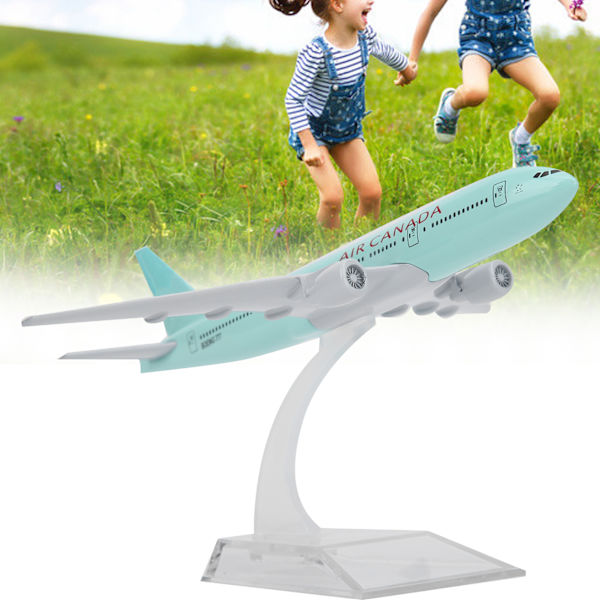 Flygplansmodell Basfäste Legering Metall Flygleksaker för barn Garagesatser 16cm(Canada777)