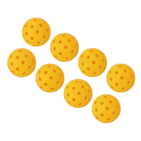 12 st 74 mm 40 hål pickleballs PE plast hög elasticitet pickleball utomhus hål bollar gul