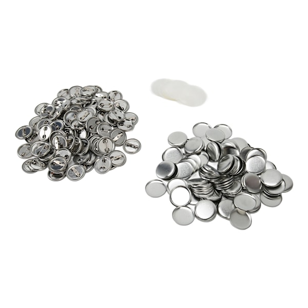 100 Set Blank Knappmärke Delar Set Rund Form Rostskydd Enkel Utskrift Knappnålsmärke Kit för Knappmaskin 25mm/1.0in