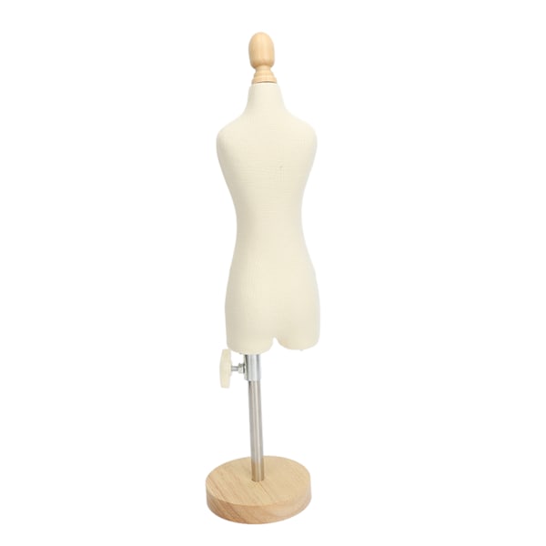 Klänningsform Kvinnlig skyltdocka Torso Miniklänning Modell med träbas för sömnad Display Fotoundervisning 1/4