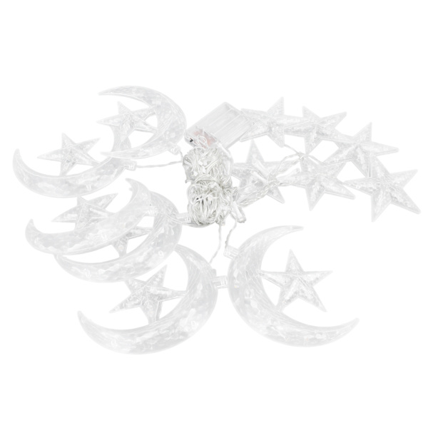 Star Moon String Lights 3.3yd 126LED dekorativa String Lights för Ramadan Festival Bröllopsfest Hemmaterrass Fönster Trädgård