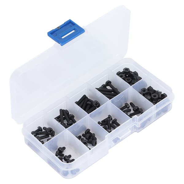 160 pcs Plastic Screw Nut Set Nylon Cross Screw Hex Nut Fastener Hardware Tool M3