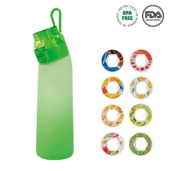 [LD]Air Up vattenflaska 700 ml grön, 8 smakskapslar sockerfritt aromatiskt drickssystem med sugrör green