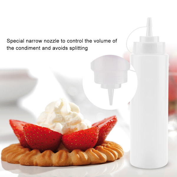 720ml 10st/set Plast krydddispenser för såsolja gräddvinäger (vit)