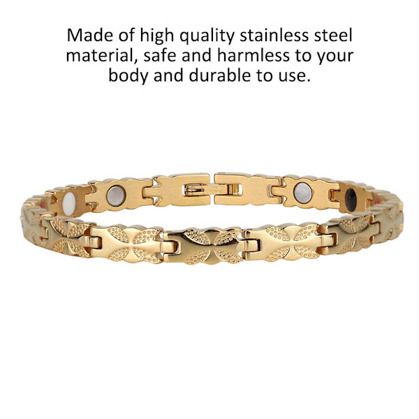 Mode Kvinna Rostfritt stål Blomma Form Armband Smycken (guld)