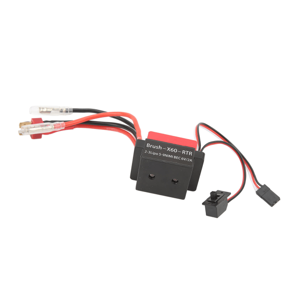 60A RC Harjaton ESC 6V 2A Harjaton Nopeussäädin ESC T-liittimellä Traxxasille HSP:lle Redcatille 1/10 RC Autoille Punainen