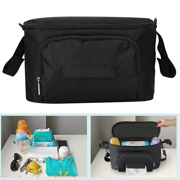 Stroller Hanging Bag Stroller Organizer Storage Bag Diaper Bottle Cup Holder