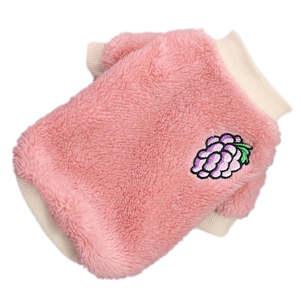 Plysch för valp Kläder Varma Bekväm Hudvänlig Elastisk Rund Hals 2 Ben Hund Plysch Kläder för Husdjursmaterial Rosa Grape M