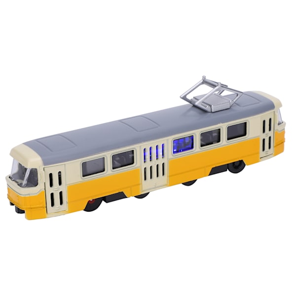 1:90 Kid Pull Back Billeksak Barn Legering Simulering Bilmodell Dekoration med lyd og lys (gul)