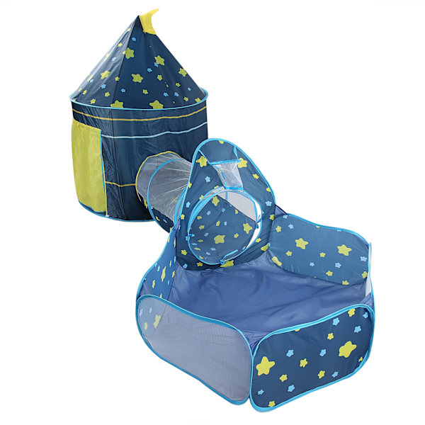 3st Babytält Barn Kryptunnel Lektält Inomhus Barn Småbarn Toy Ball Pool Blå
