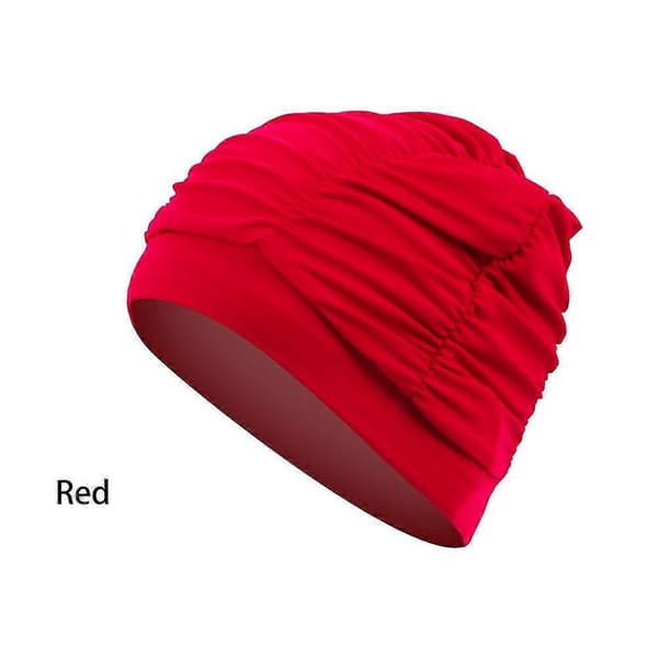 Myk elastisk badehette med langt hår, svømmebassenghette, menn kvinner, vanntett, unisex[LD]