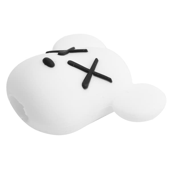 Tecknad Mobiltelefon Datakabel Skydd Trådskydd USB-Kabel Bites Saver Protector Vit