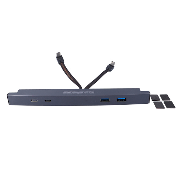 USB-hub Lång Slank Multifunktionell Grå Bärbar USB-dockningsstation Ersättning för Tesla Model 3 Y