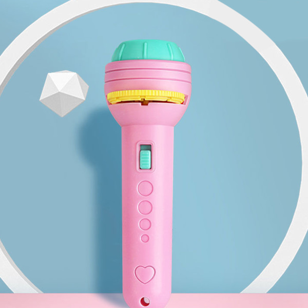 Kids Projector Flashlight Various Animal Patterns Early Education Science Projector Luminous ToyPink (32 Patterns)