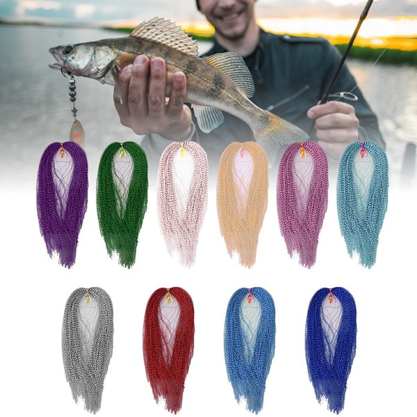 1000 stk PET Krystal Flash Fly Binding Material Holografisk Fiske Lokkemad Binding Lavning Jig Krog Agner Flyfiskeri Binding