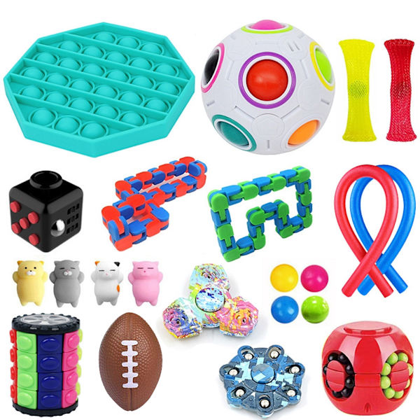 22-pack sensorisk leksak Push Bubble Toy Klämleksak Antiångest Specialleksakssortiment för barn Vuxna