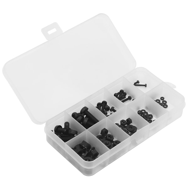 150 stk sort nylon skruvesæt isoleret elektronisk komponent forbrugsdel M2 M2.5 M3 M4 M5
