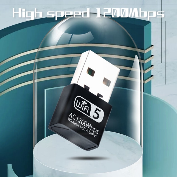 2,4G 5G AC1200Mbps trådløst nettverkskort USB-adapter Dual Band WIFI-mottaker RTL8812, modell: flerfarget flerfarget