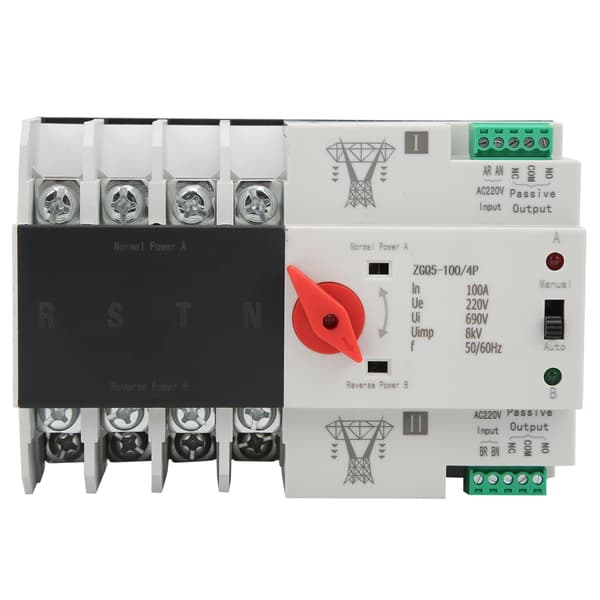 Dual Power Automatic Transfer Switch Circuit Breaker Switching ZGQ5-100/4P 220V