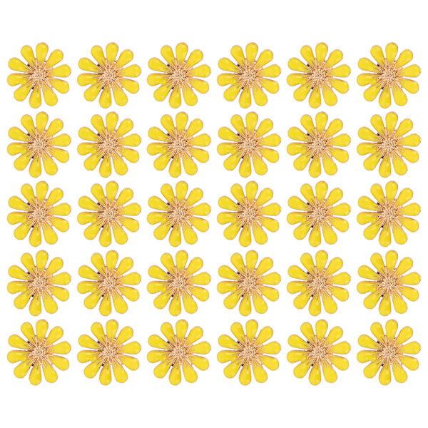 30 stk. Rhinestone Applikationer Solsikke Sommerfugl DIY Hårpynt Legeringstilbehør 1,8 cm/0,7 tommer Gul Daisy