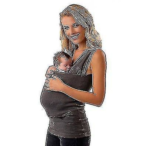 Känguru Baby Carrier Väst T-shirt för Mamma och Pappa - Grå - XXXL