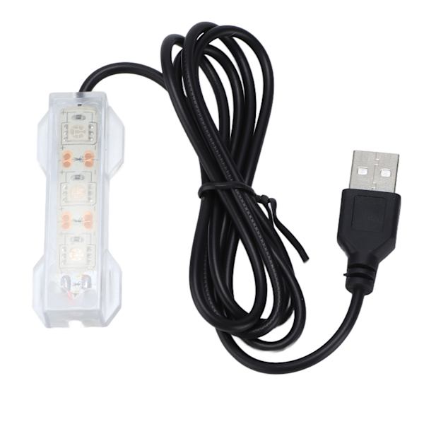 Akvariebelysning USB Opladning Plast Fiskekum LED-lys til Vandplanter Landskab Rød
