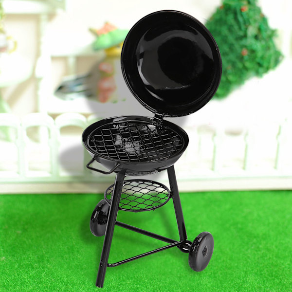 1:12 Miniatyyri nukkekoti tarvikkeet Ulkona pyöreä uuni malli nukeille BBQ ruoanlaitto