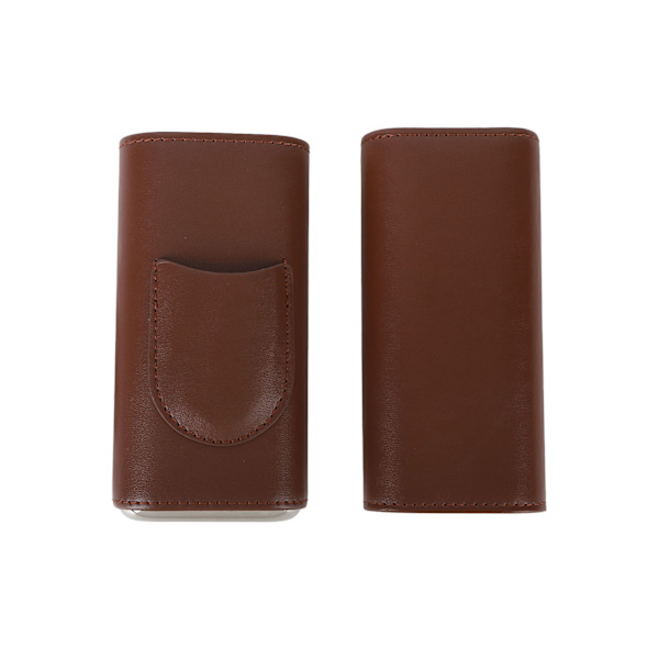 Cigarrfodral med 3 fingrar Mode Elegant konstläder Lättviktsbärbar cigarrhumidorlåda för resor dagligt kaffe