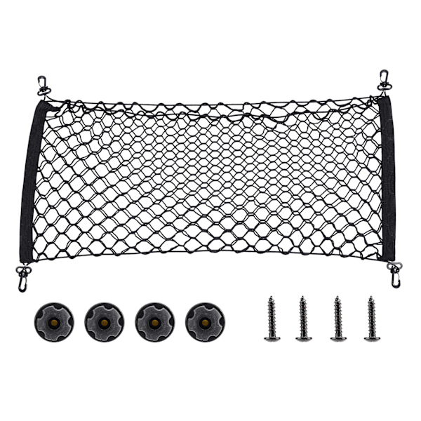 Bagagerumsnet til bagage 1 meter lang 70 cm bred Nylon gummibånd strækbar 4 knaphuller kroge Bagagerumsnet Cargo Net
