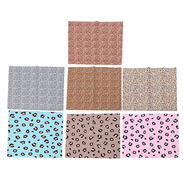 Leopard Print Stof 50 cm Bredt Assorterede Stilarter Blødt Åndbart Let Multifunktionelt Quiltstof til Håndværk DIY