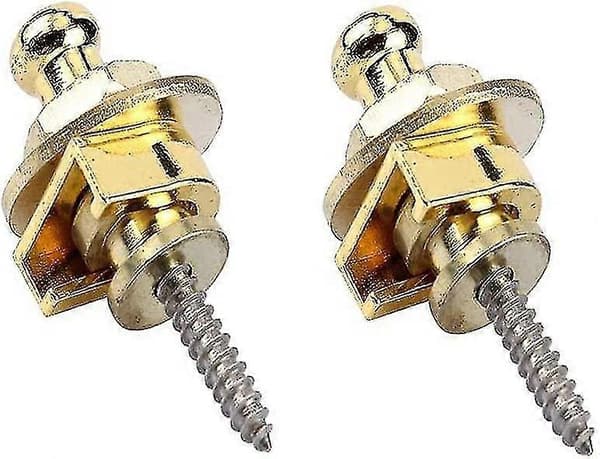 st lås Kompatibel med gitarrremmar, klassisk akustisk elektrisk akustisk gitarr bas ukulele (silver) gold