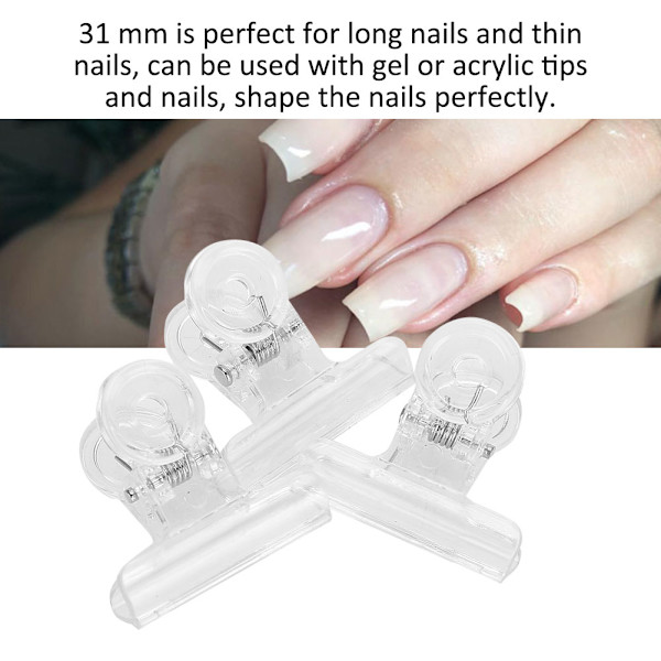 5st C Curve Nagelförlängningsklämmor Multifunktionella Plast Nail Art Tillbehör Transparent
