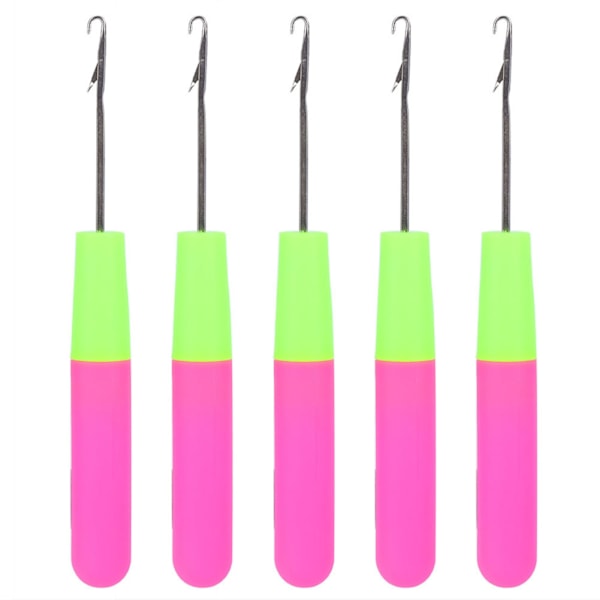 Virkad spärrnål Nålar Hårförlängning Flätning Hantverk Skill Tool Kit M