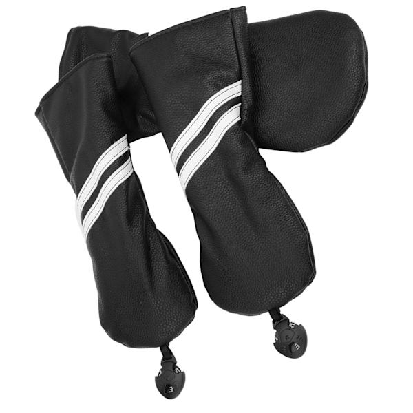 Golf Wood Headcover Cover Set Stripes Cue Headcovers Golf Club Head Covers för DriverBlack